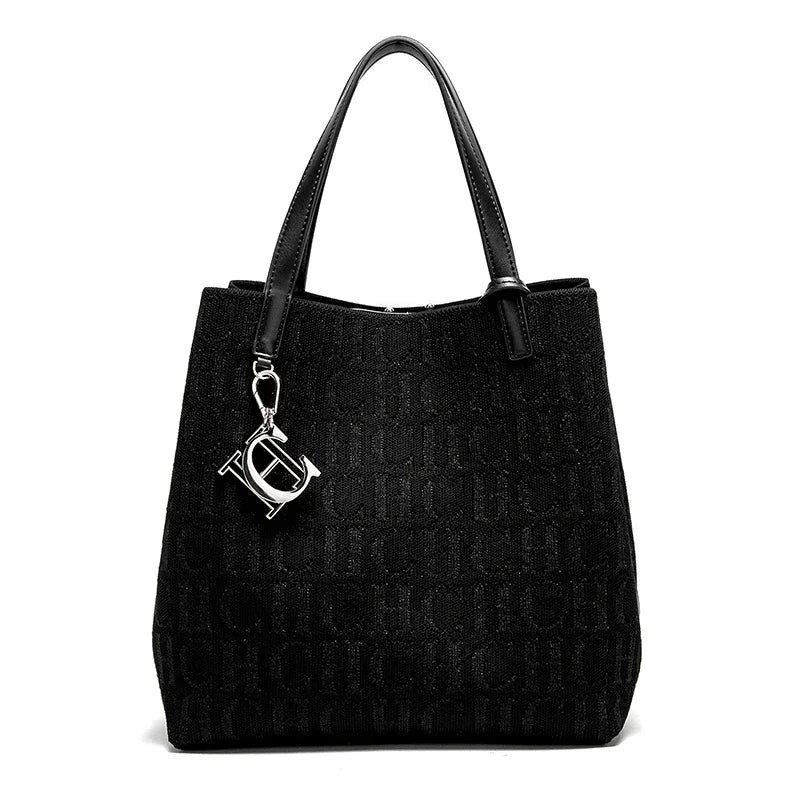 Women Large Canvas Shoulder Bag Simple Daily Commute Tote Bag TAVEN System LLC