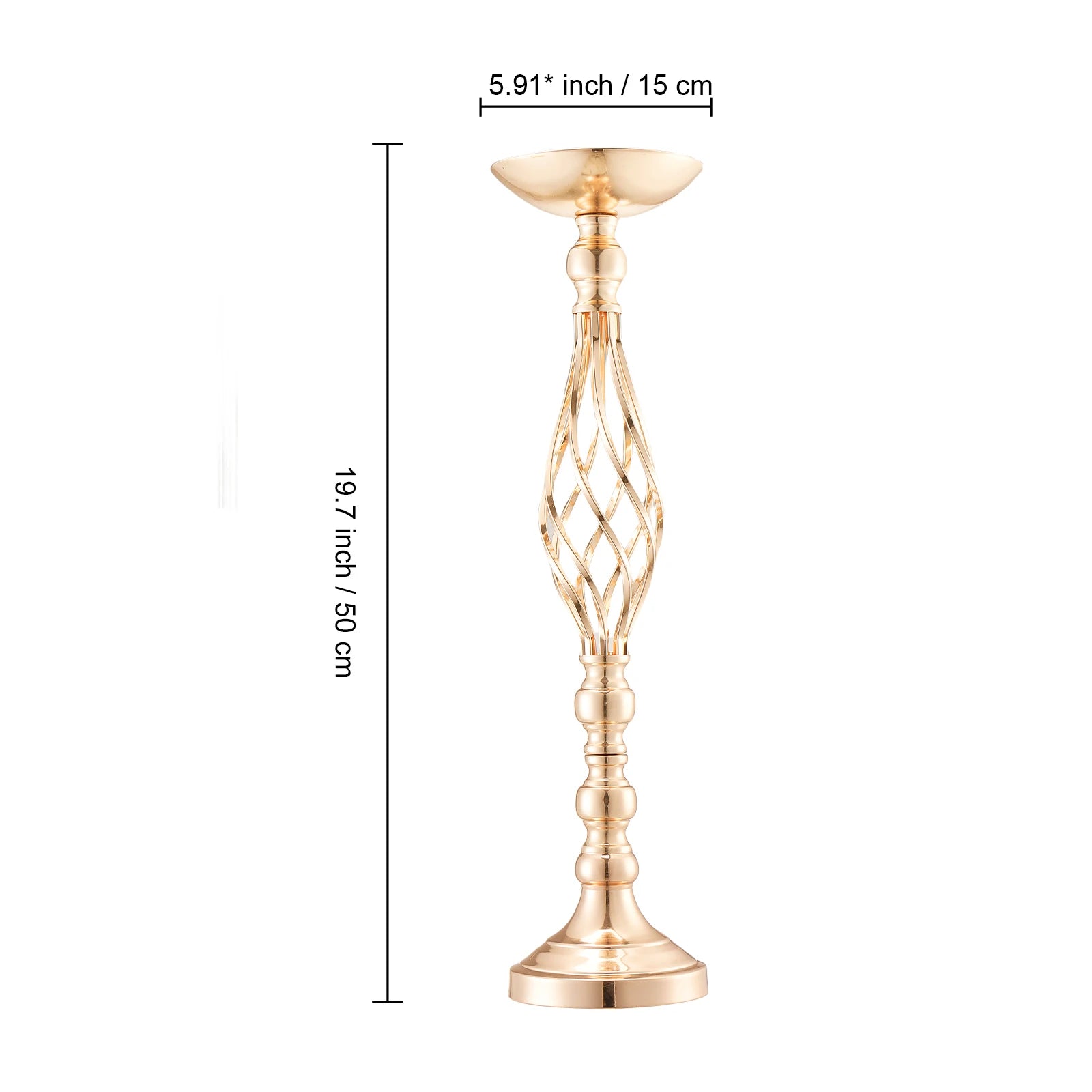 SucceBuy Tall Crystal Wedding Flower Stand Metal Wedding Centerpiece Vase Gold Flower Holders Floral Display Rack for Wedding TAVEN System LLC