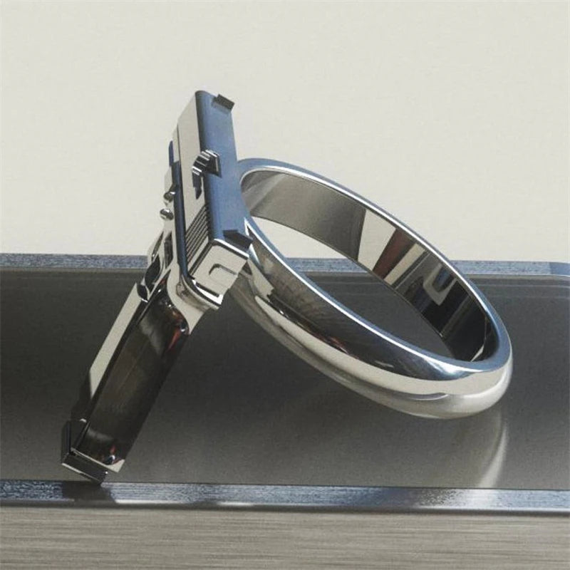 Exquisite  Gun Imitation Ring alloy Gun Ring Polishing Motorcycle Cowboy Biker Punk Men Women Cool rings for men women TAVEN System LLC