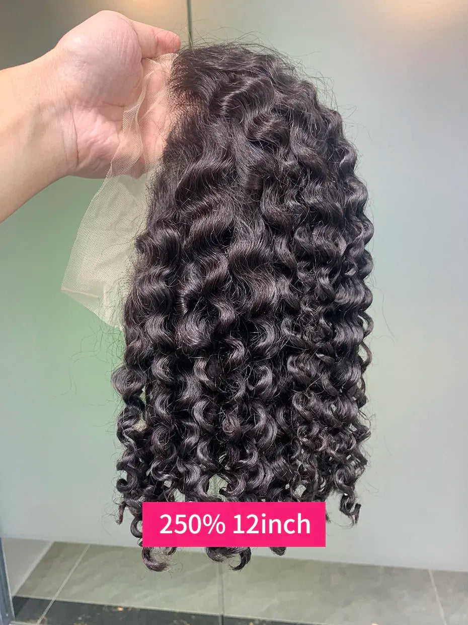 Hair Color: Natural Color, Ships From: CHINA, Stretched Length: 12INCHES, Density: 250% - Curly Wigs Full 250 Density Short Bob Wig Human Hair Vietnamese Raw 13x4 13x6 Double Drawn Jerry Curly Lace Front Human Hair Wig Taven