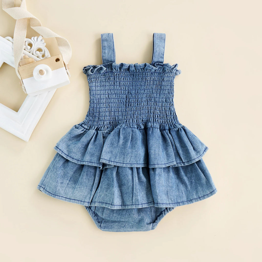 Citgeett Summer Infant Baby Girl Bodysuit Sleeveless Suspender Ruffle Hem Bottom Snap Button Cute Jumpsuit Clothes TAVEN System LLC