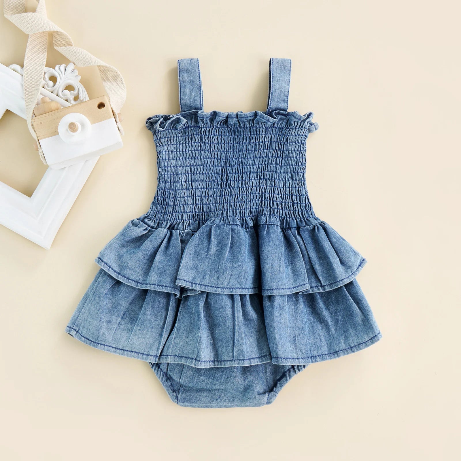 Citgeett Summer Infant Baby Girl Bodysuit Sleeveless Suspender Ruffle Hem Bottom Snap Button Cute Jumpsuit Clothes TAVEN System LLC