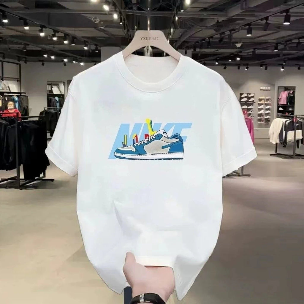 Summer 2026 Hot Men's Short Sleeve T-shirt Round Neck Black Youth Loose Fashion Top TAVEN System LLC