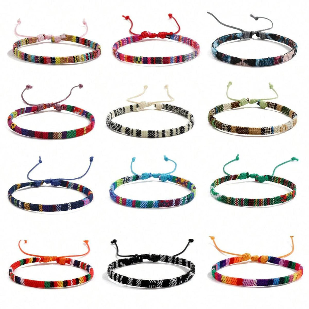 12pcs Boho Surfer Beach Bracelet Set Men & Women Braided Boho Summer Bracelets Handmade Festival Jewelry TAVEN System LLC