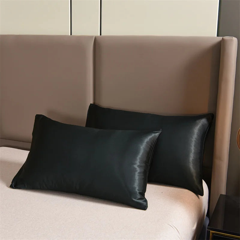 3pcs Satin Duvet Cover Set Bedding Sets Queen Black  Series Luxury Rich Silk Silky Soft Solid   Sexy Honeymoon Wrinkle Free TAVEN System LLC