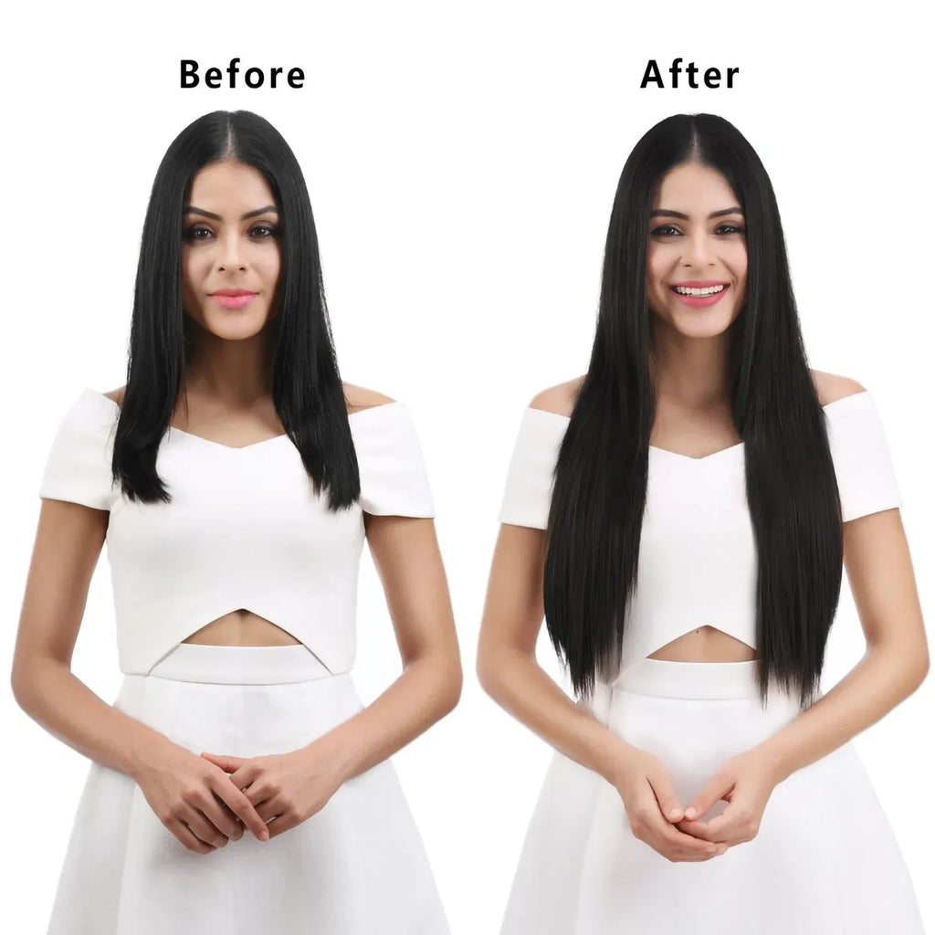 Color: #35, Stretched Length: 24inches - 24Inch 16 Clips in Hair Extensions Long Straight Hairstyle Synthetic Blonde Black Hairpieces Heat Resistant False Hair Daily Use Taven