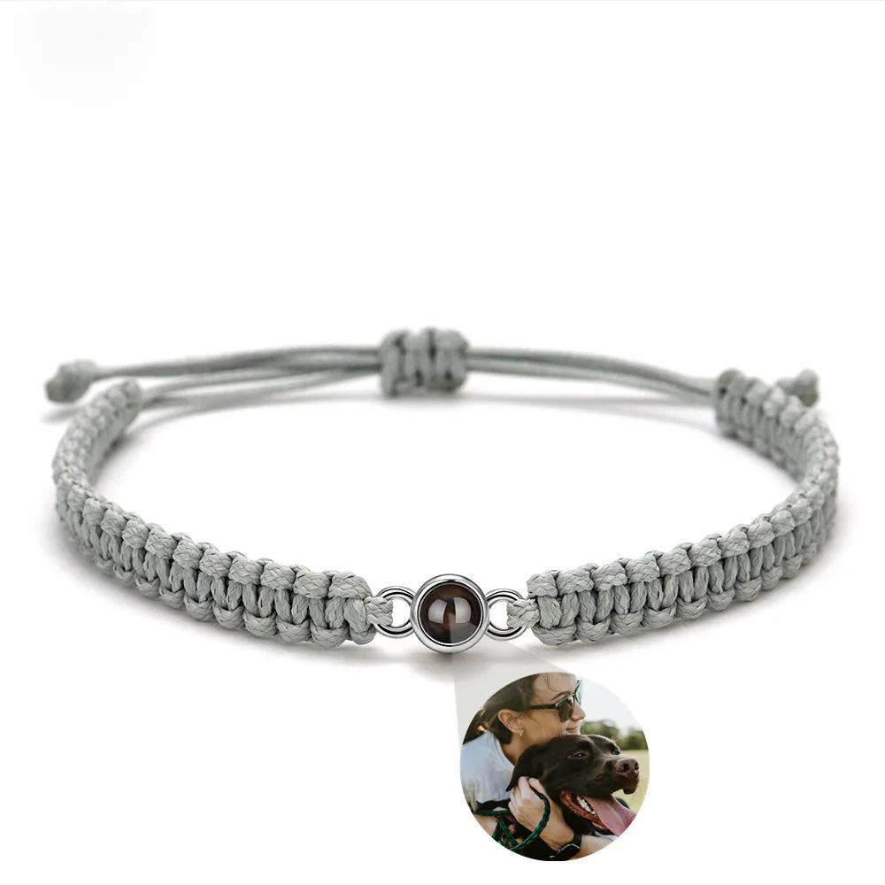 Custom Photo Projection Bracelet Adjustable Woven Titanium Steel Pendant DIY Picture Bracelet Jewelry Valentine's Day Gift TAVEN System LLC