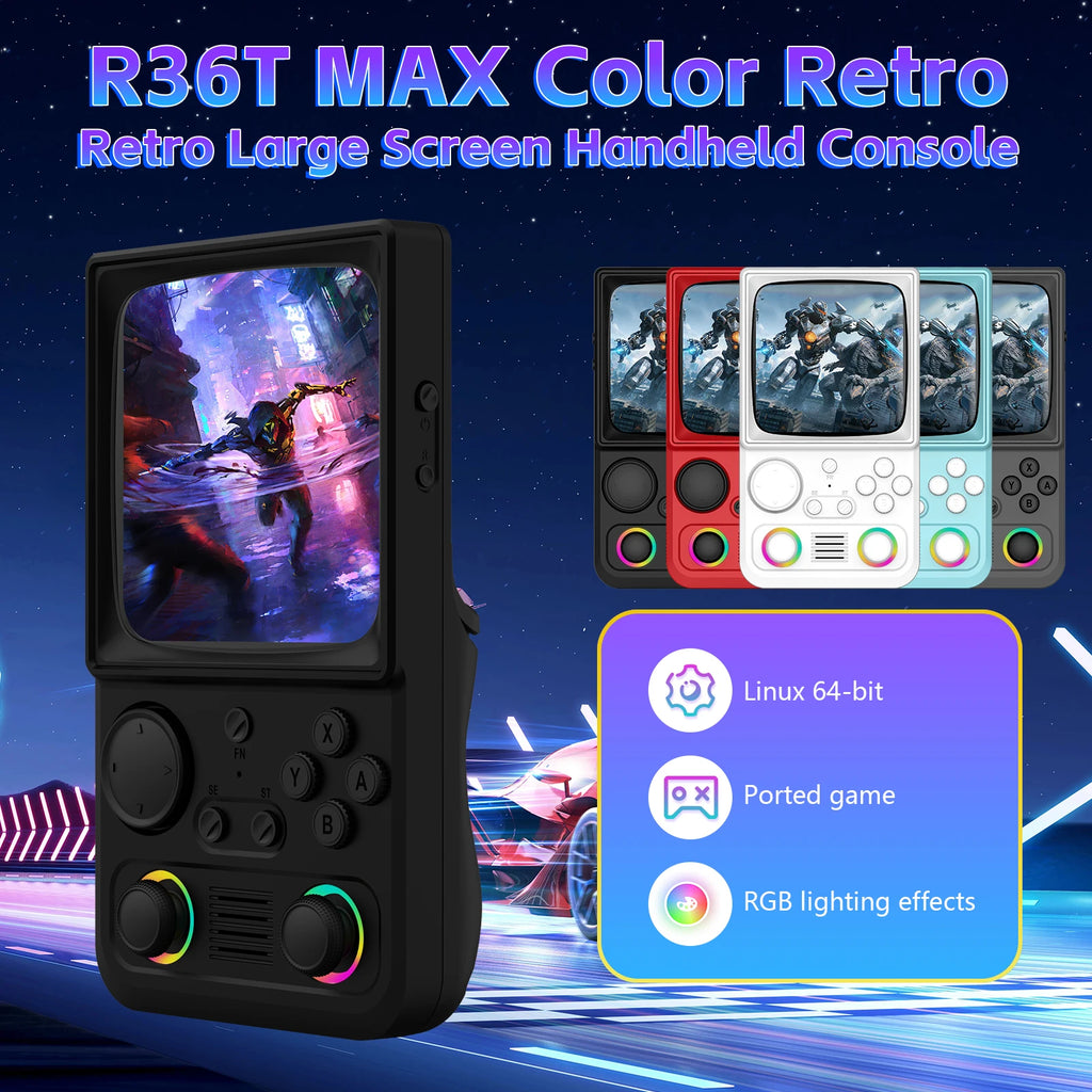 AISLPC R36T MAX Handheld Game Console 64/128G 4.0" IPS Screen 22000+Games 5G Portable Pocket Game Player TAVEN System LLC