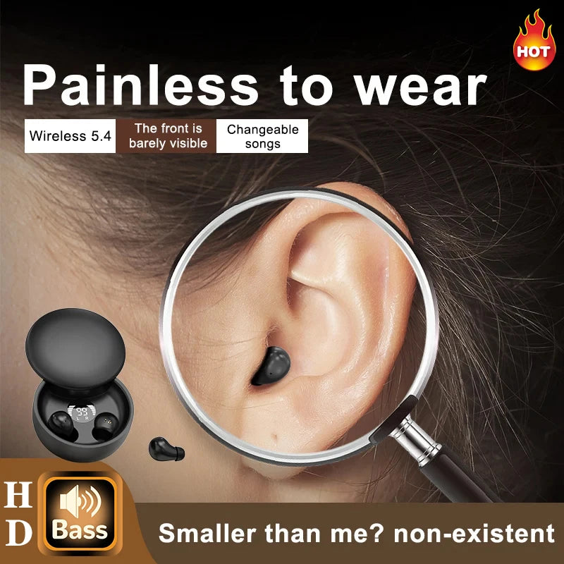 SK26 Bluetooth 5.4 Wireless Earphones Small Earbuds Sleeping Sport Invisible Headphones Bass Sound Quality Headset Sliding Cover TAVEN System LLC