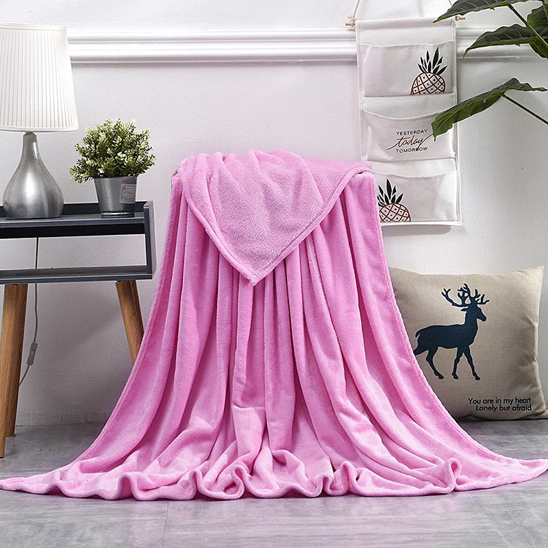 Soft Warm Blankets For Beds Winter Warm Coral Velvet Solid Sofa Cover Bedspread Winter Plaid Blankets Winter Sheet Bedspread TAVEN System LLC