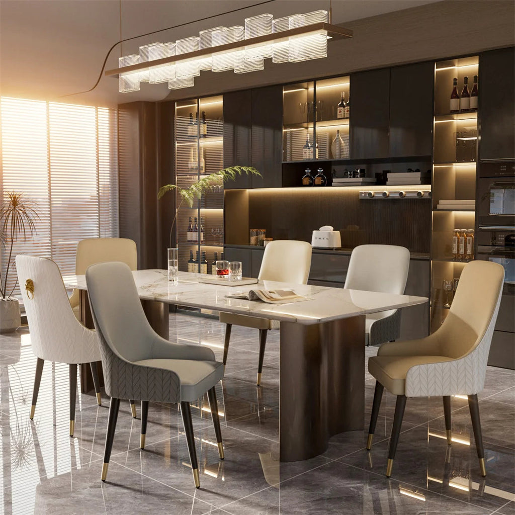 LUVODI Modern Luxury Microfiber Leather Dining Chairs Set TAVEN System LLC