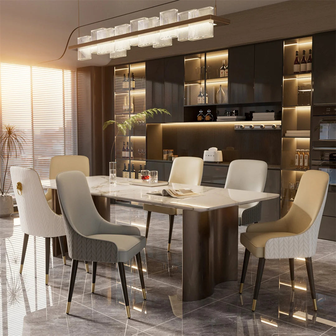 LUVODI Modern Luxury Microfiber Leather Dining Chairs Set TAVEN System LLC