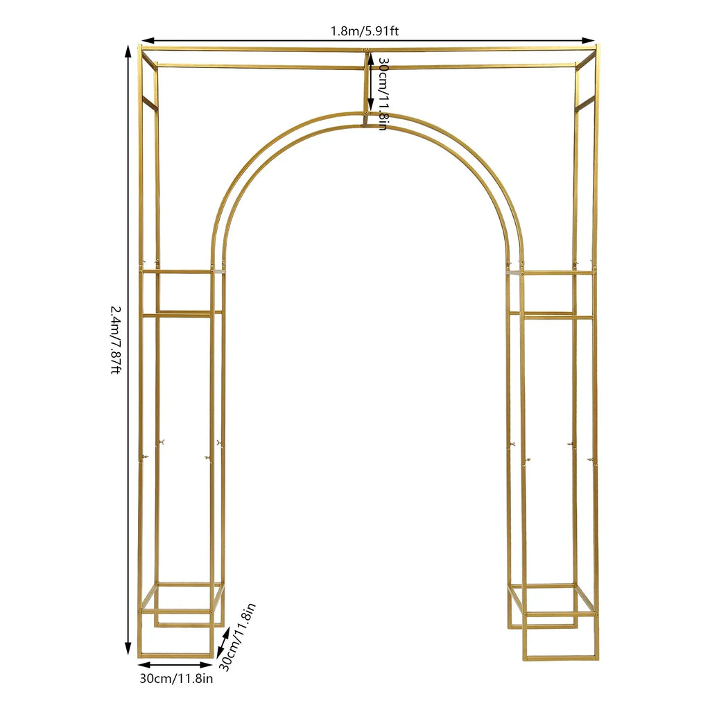 5.9x7.9inch Gold Wedding Arches for Ceremony Square Metal Balloon Arch Stand Garden Arbor Frame for Birthday Party Decoration TAVEN System LLC