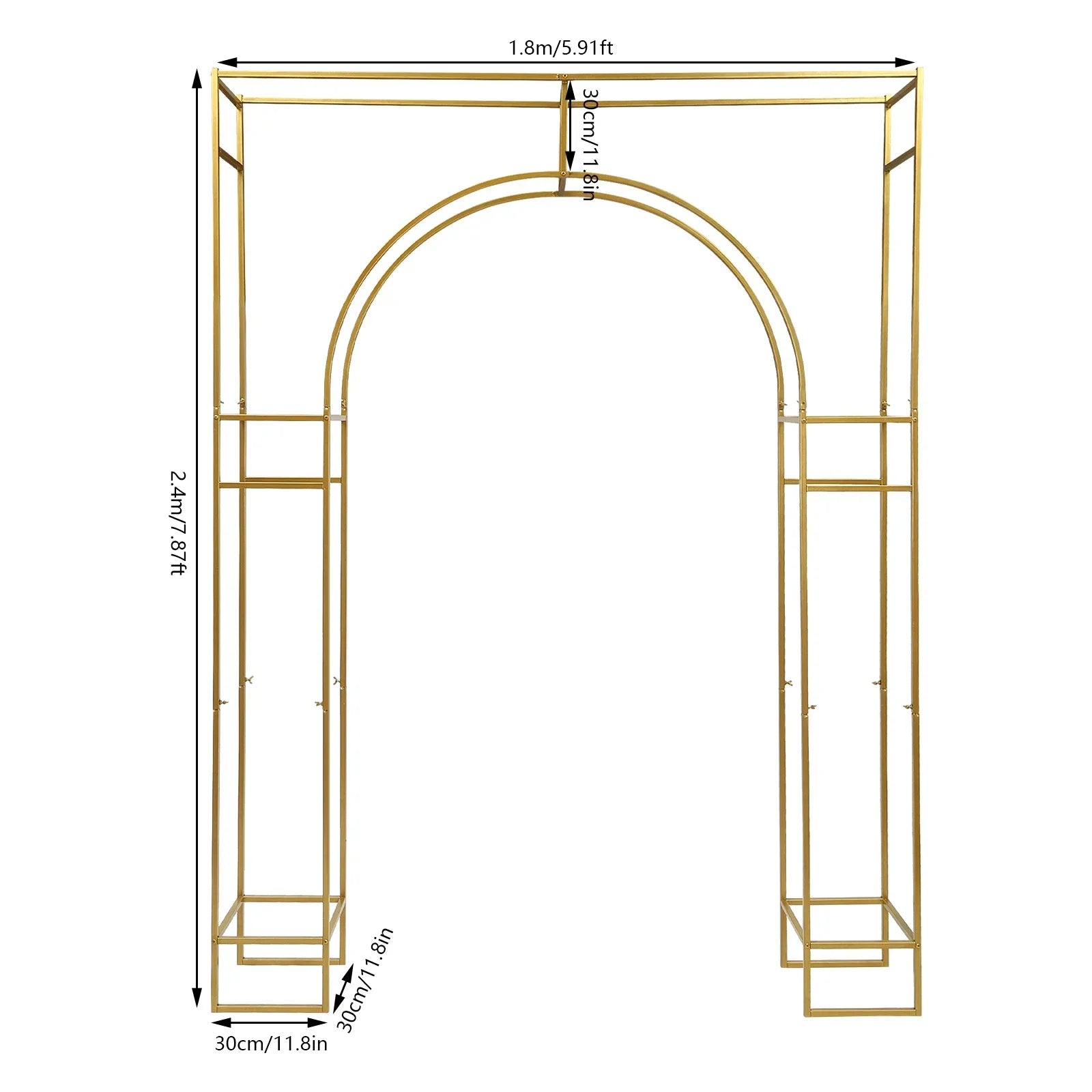 5.9x7.9inch Gold Wedding Arches for Ceremony Square Metal Balloon Arch Stand Garden Arbor Frame for Birthday Party Decoration TAVEN System LLC