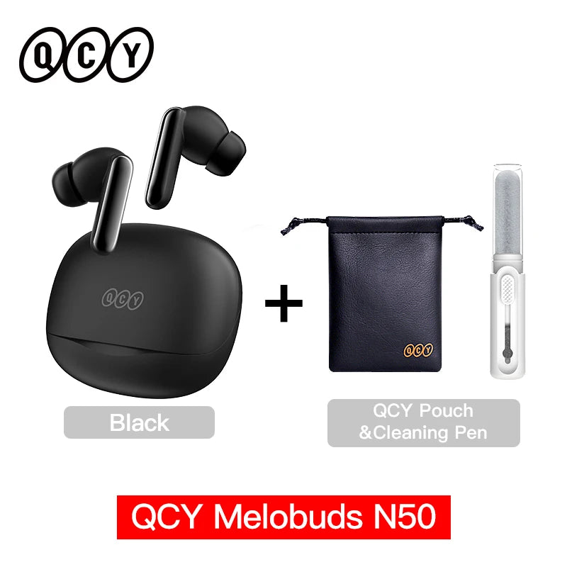 QCY Melobuds N50 ANC Bluetooth 5.4 Wireless Earphones Active Noise Cancellation 6 Mics Clear Call Earbuds Multipoint Connection TAVEN System LLC