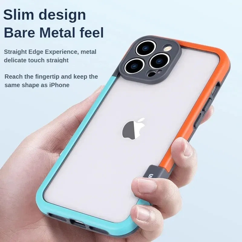 Color: SKY BLUE, Ships From: CHINA, Material: Microfiber - Better Heat Dissipation Dual Color Bumper Border Soft Phone Case For iPhone 17 16 15 14 13 12 11 Pro Max 7 8 Plus XS XR AEVYVKV