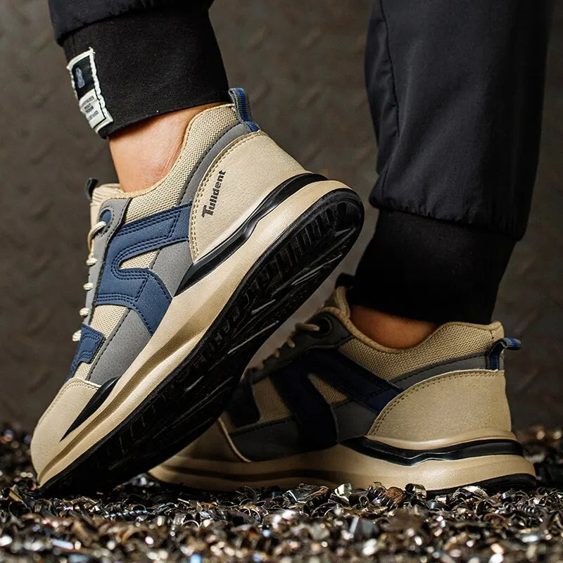 Safety Shoes Men With Steel Toe Cap Anti-smash Men Work Shoes Sneakers Light Puncture-Proof Indestructible Shoes Dropshipping TAVEN System LLC
