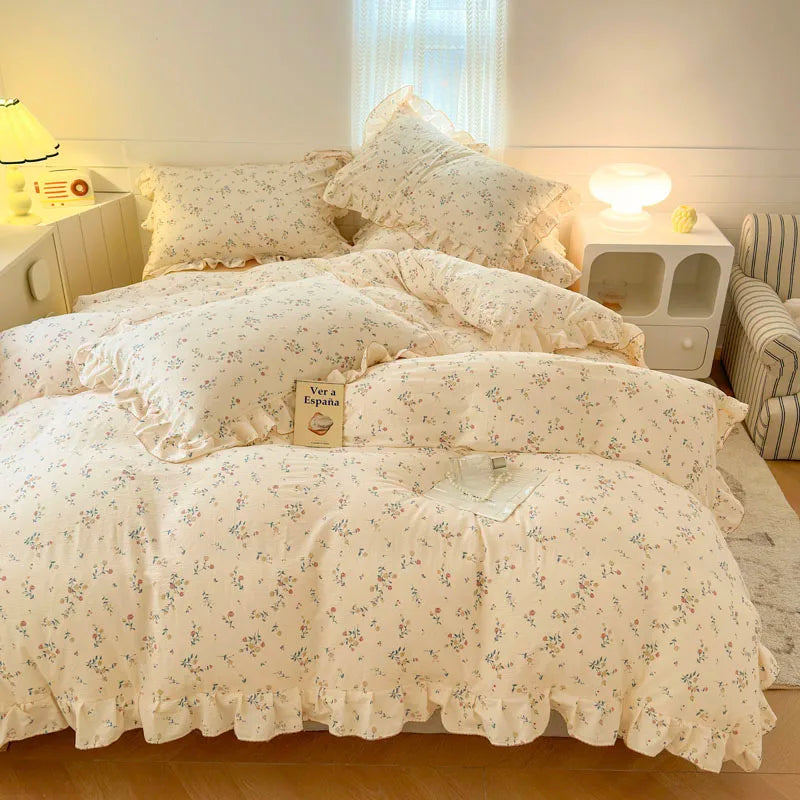 Bonenjoy Lace Duvet Cover Printed Home Quilts Cover Ruffles Comforter Covers Adults Kids Room Bedding (Pillowcase Need Order) TAVEN System LLC