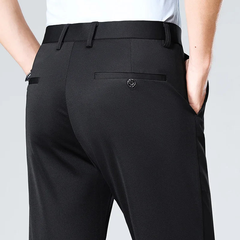 Brand Clothing Summer Thin Men's Stretch Suit Pants Business Slim Straight Work Office Black Formal Trousers Men Plus Size 40 TAVEN System LLC