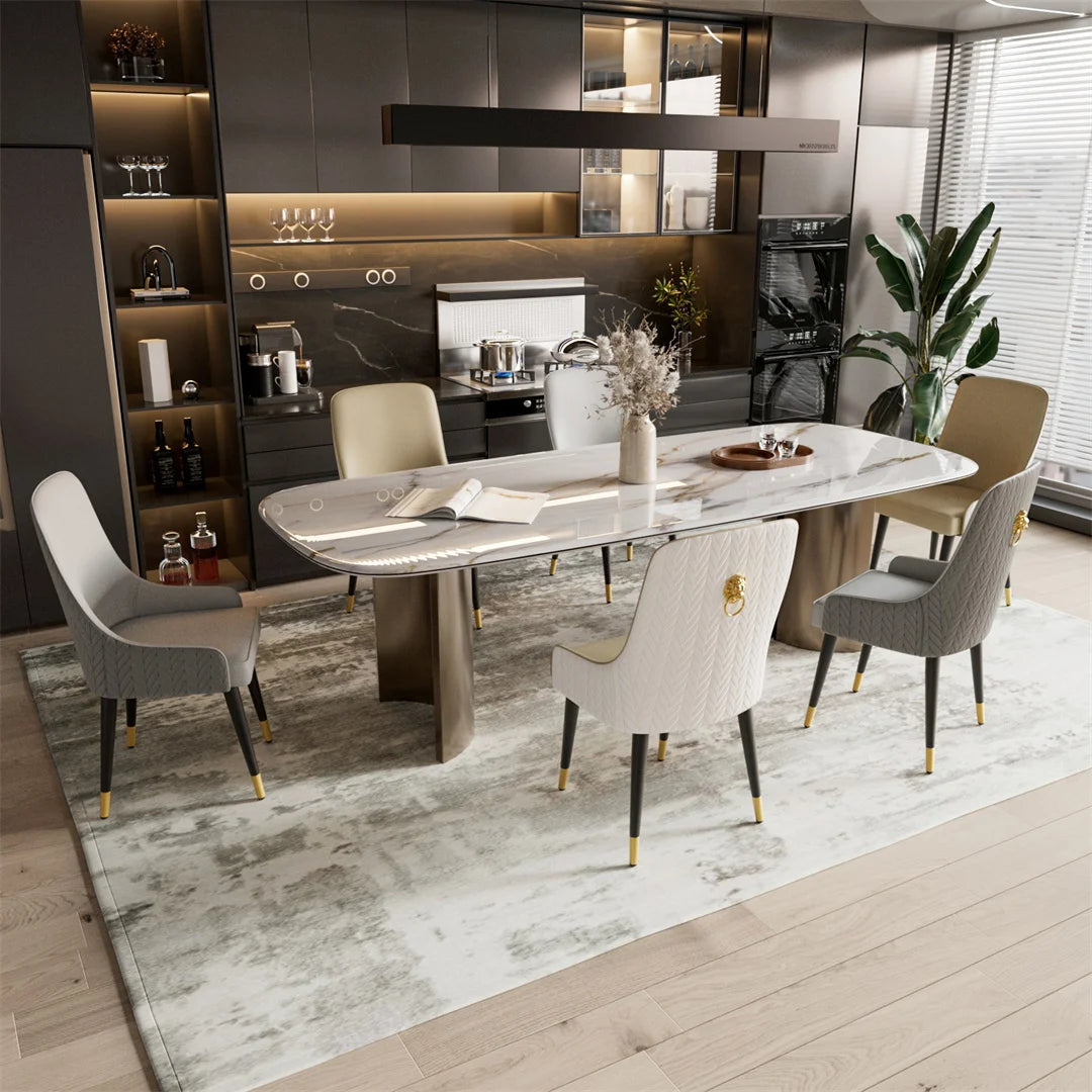 LUVODI Modern Luxury Microfiber Leather Dining Chairs Set TAVEN System LLC