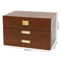 Black Walnut /Brown / White Wood Organizer Jewelry and Watch Display Case Storage Box Convenient TAVEN System LLC