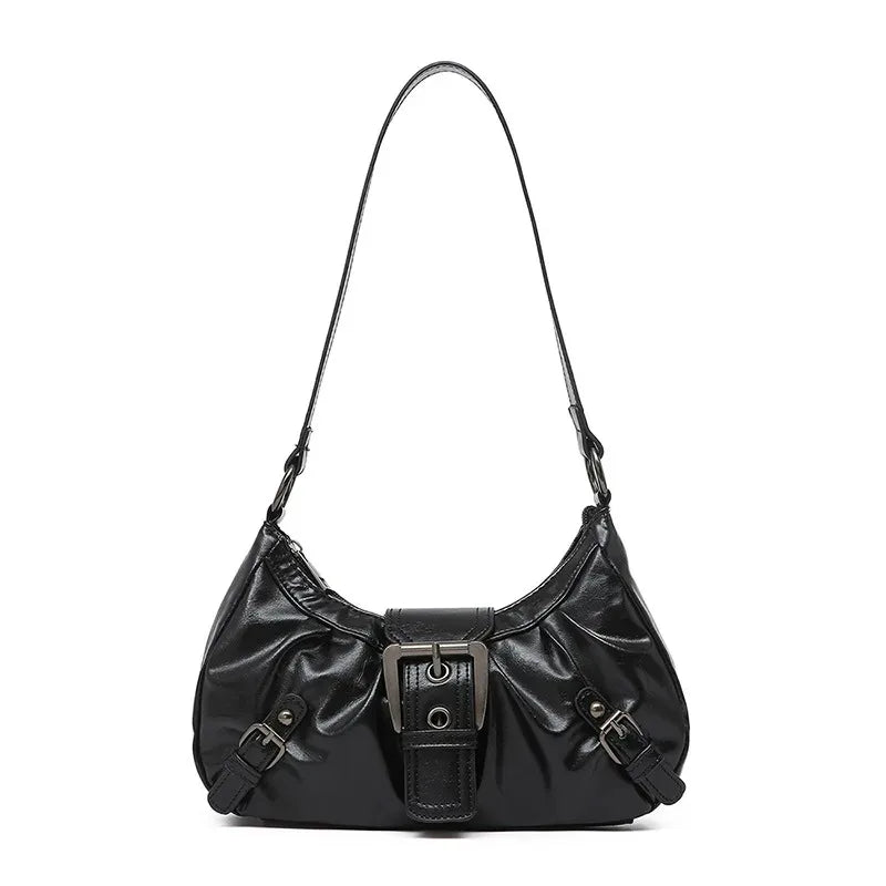 Y2K Retro Pleated Hobo Shoulder Bag Women Underarm PU Handbag TAVEN System LLC