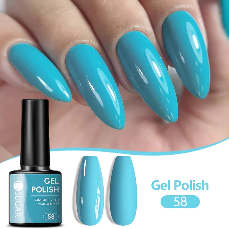 UR SUGAR 7ML Nail Gel Fresh Macaron 107 Colors All For Manicure Semi Permanent Soak Off LED UV Long-Lasting Nail Art Varnish TAVEN System LLC