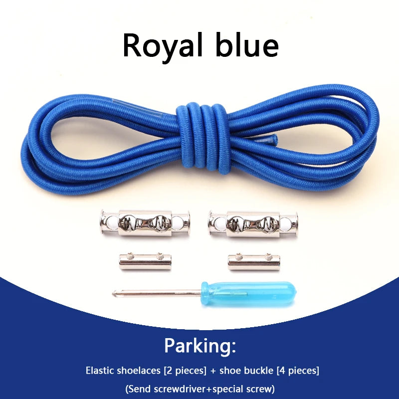 1 Pair No tie Shoelaces For Sneakers Elastic Shoelace Metal Spring Lock Man And Woman Shoe Accessories Lazy Shoe Laces 100cm TAVEN System LLC