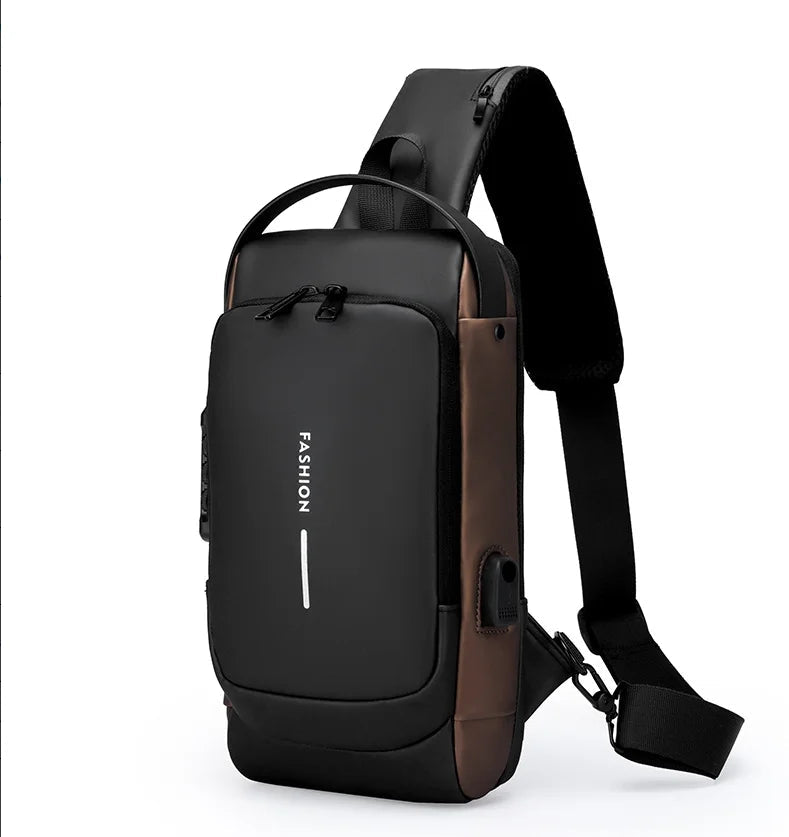 Anti Theft Chest Bag USB Lock Waterproof Crossbody Sling Bag TAVEN System LLC