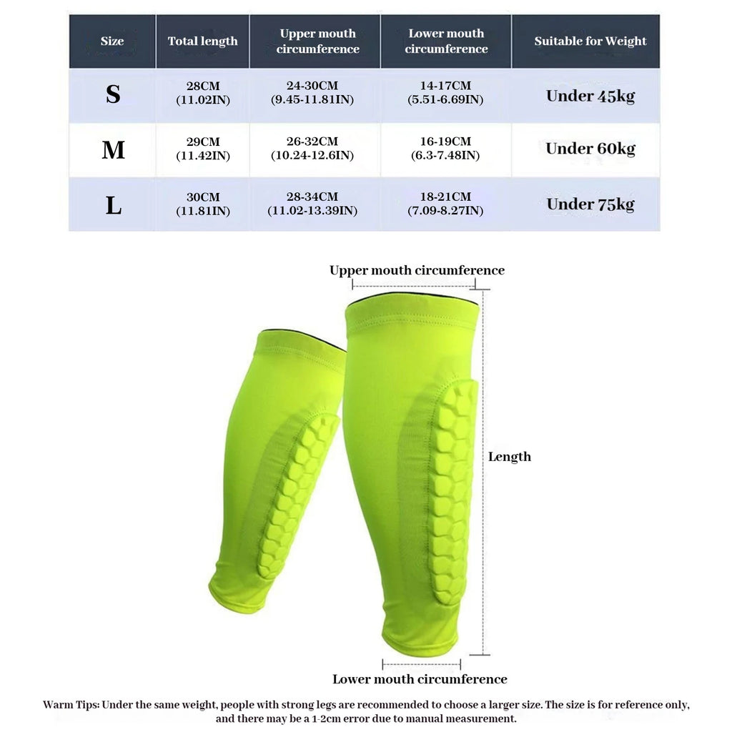 2pcs Shin Guards Football Basketball with Honeycomb Padding Breathable Nylon Anti Impact Sport Leg Protectors for Kids Adults TAVEN System LLC