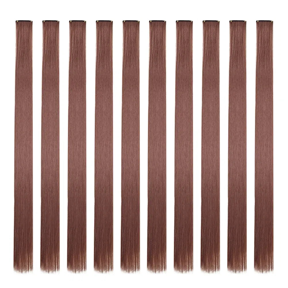 Color: T1/35, Stretched Length: 22inches, Ships From: CHINA - Synthetic 10 Pcs Straight Hair Extensions Clip in Hairpieces 22 Inch Hightlight Colorful Hair for Women Party Cosplay Gifts Taven