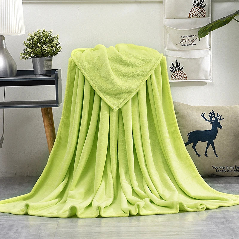 Soft Warm Blankets For Beds Winter Warm Coral Velvet Solid Sofa Cover Bedspread Winter Plaid Blankets Winter Sheet Bedspread TAVEN System LLC