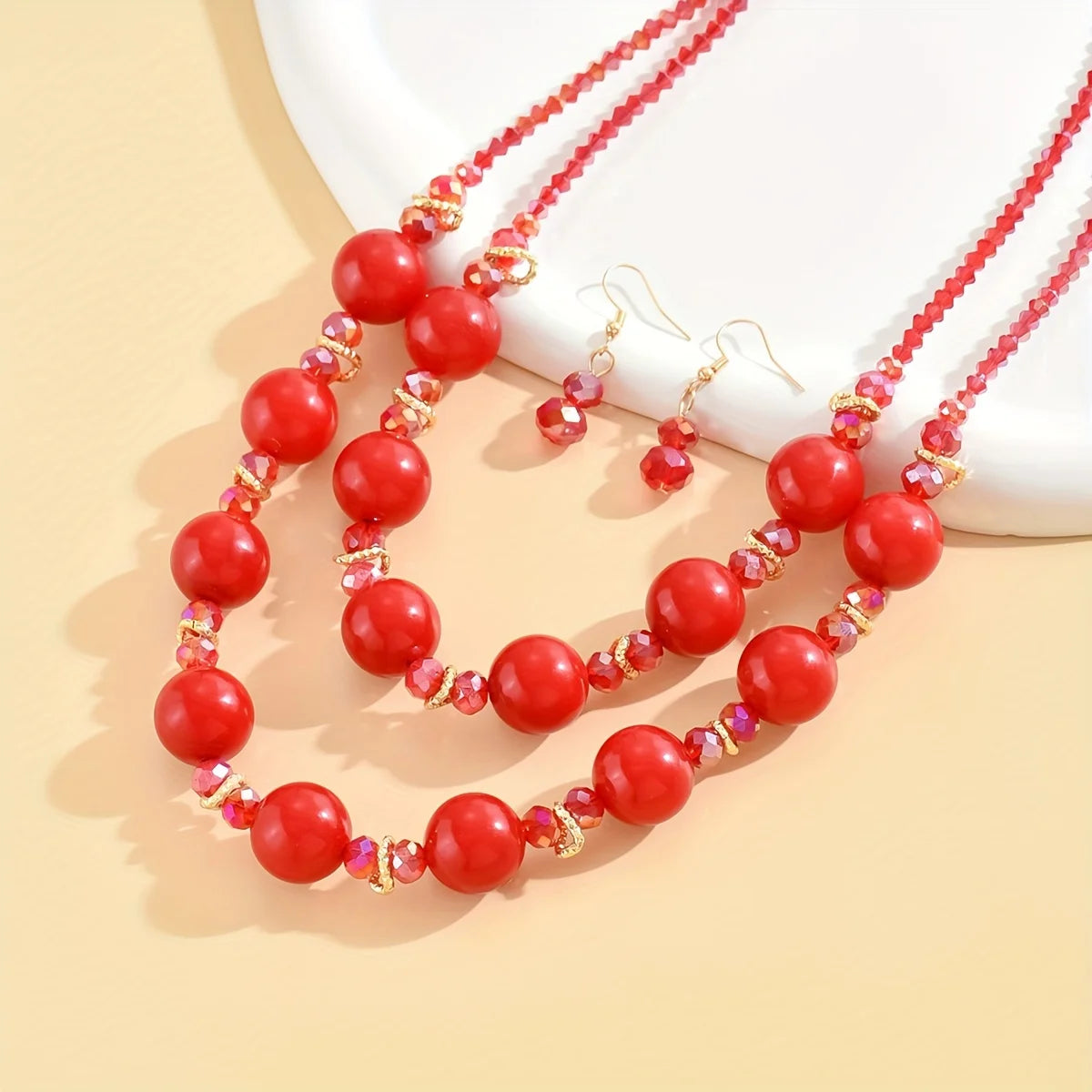 1 necklace +1 pair of earrings, imitation pearl material, Bohemian style, fashion, party date to send girlfriend wife birthday g TAVEN System LLC