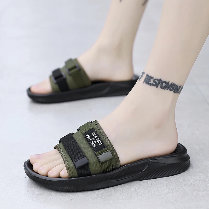 Summer New Men's Slippers Outdoor Beach Sandals Mens Lightweight Slides Men Casual Shoes Flip-flops Home Slippers Beach Sandals TAVEN System LLC