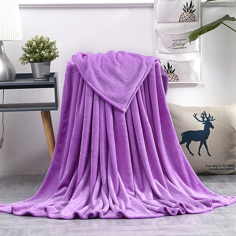 Soft Warm Blankets For Beds Winter Warm Coral Velvet Solid Sofa Cover Bedspread Winter Plaid Blankets Winter Sheet Bedspread TAVEN System LLC