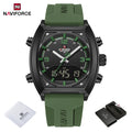 NAVIFORCE Men's Watch Business Simple Original Quartz Watches for Man Waterproof Luminous Silica Band Quartz Analog LCD Display - TAVEN System LLC