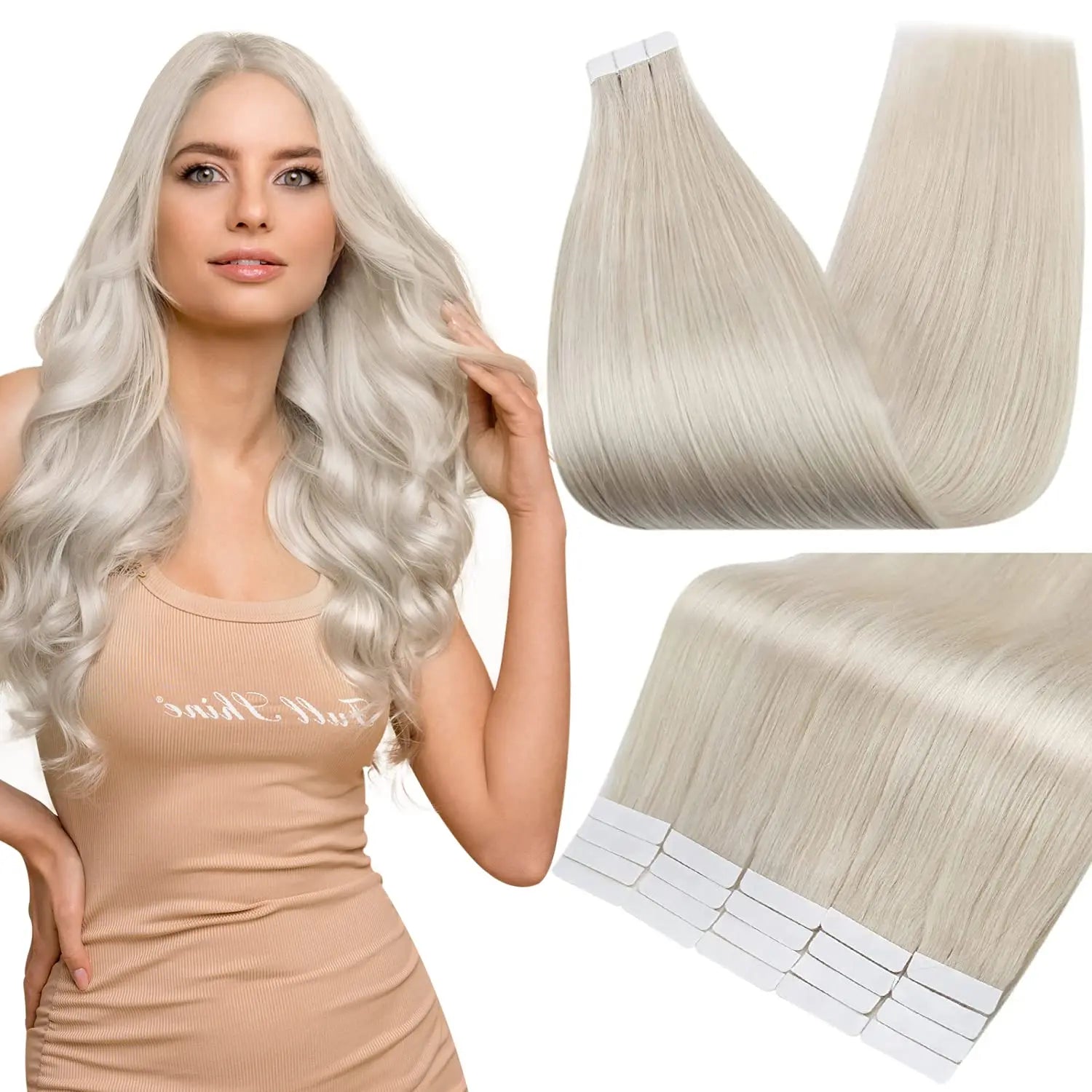 Shine Remy Straight Tape In Human Hair Extensions
