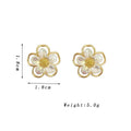Cute Small White Flower Earrings for Women Party Golden Acrylic Plant Floral Stud Earrings Wedding Party Elegant Korean Jewelry TAVEN System LLC