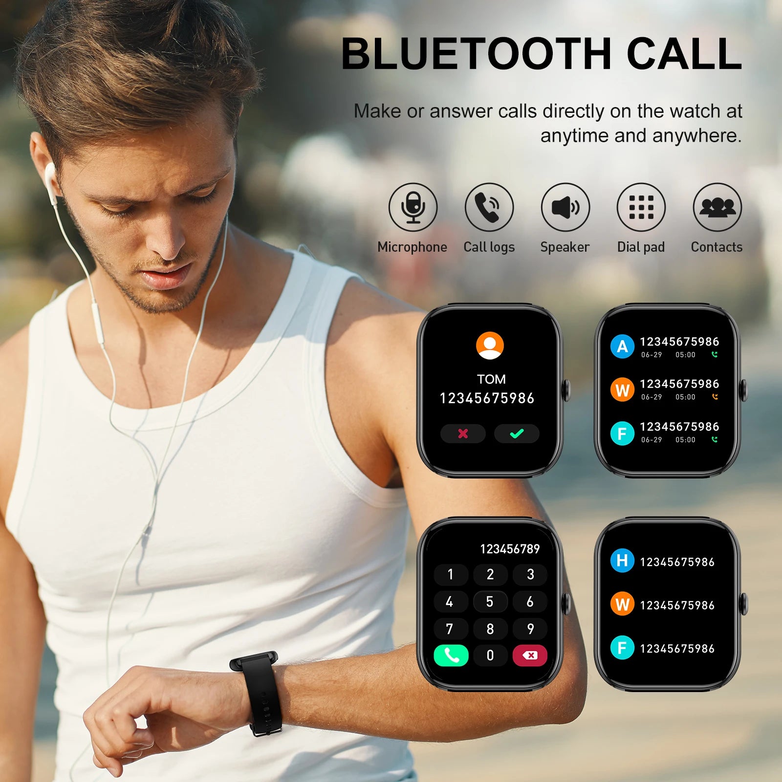 Jxrev Smart Watch, 1.85" Sports Watch for IP68 Waterproof, 110+ Sport Modes, Fitness Activity Tracker, Ultra Thin Watch. TAVEN System LLC