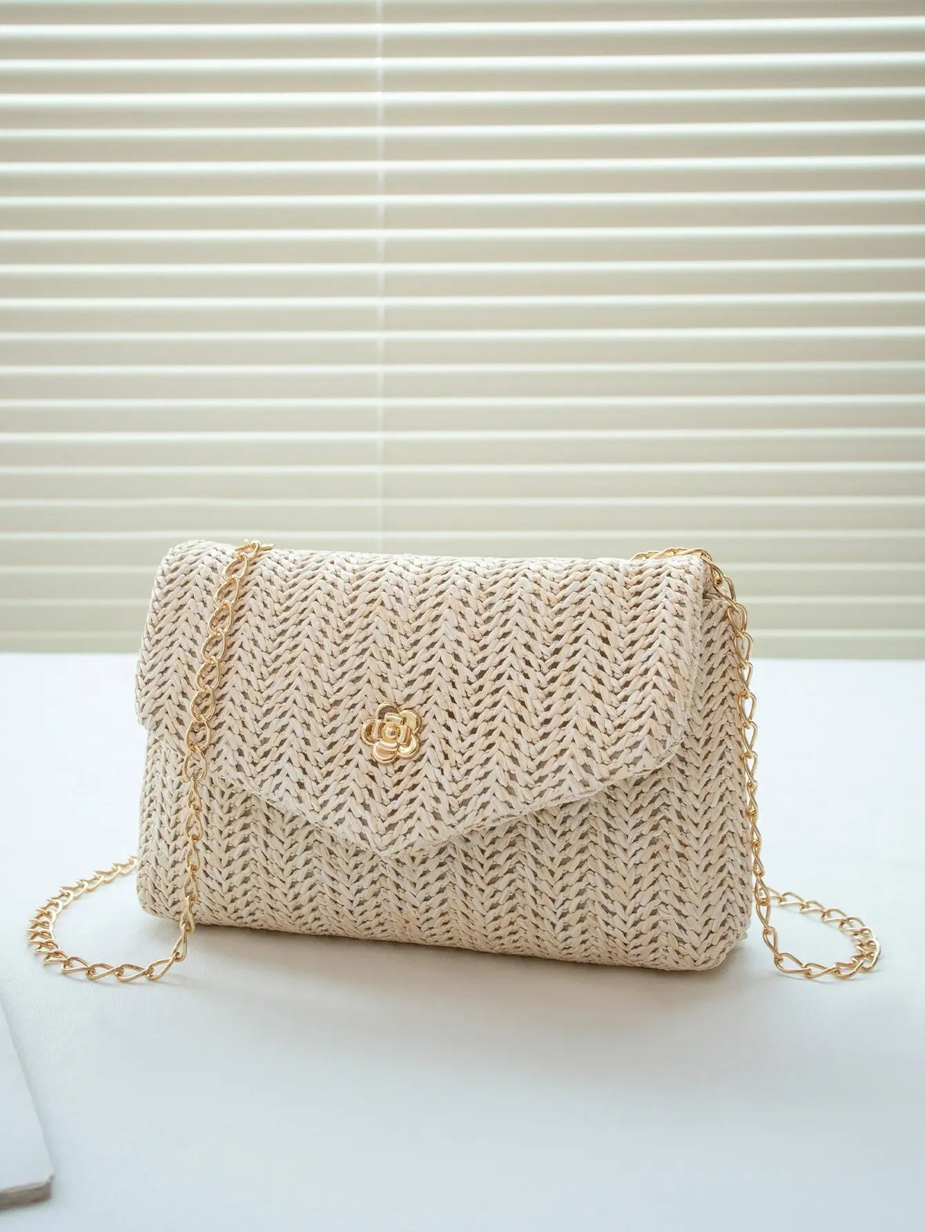 Mini Straw Look Flap Chain Crossbody Bag Women Phone Shoulder Purse TAVEN System LLC