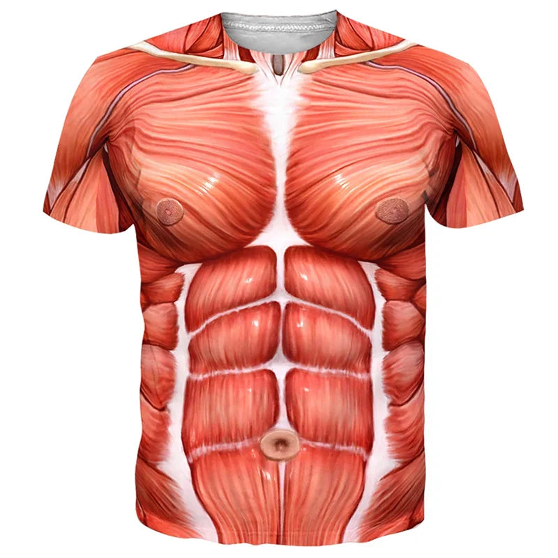 Funny Bikini Graphic T Shirts For Men 3d Printed Fake Abs Muscle Short Sleeve T-shirt Women Cosplay Costume Novelty Tees Shirt TAVEN System LLC