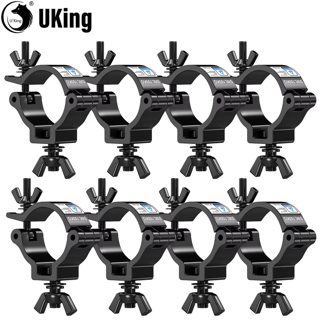 U'King 8Pcs Black Truss Clamps Heavy Duty Stage Lighting Hooks For Hanging DJ Lighting Par Lights Spot Lights TAVEN System LLC
