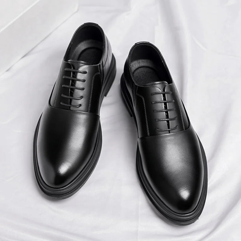 Business Men Oxford Leather  Elevator Shoes Lift Sole Man Height Increase  Insole 6CM  Office Daily Life British TAVEN System LLC