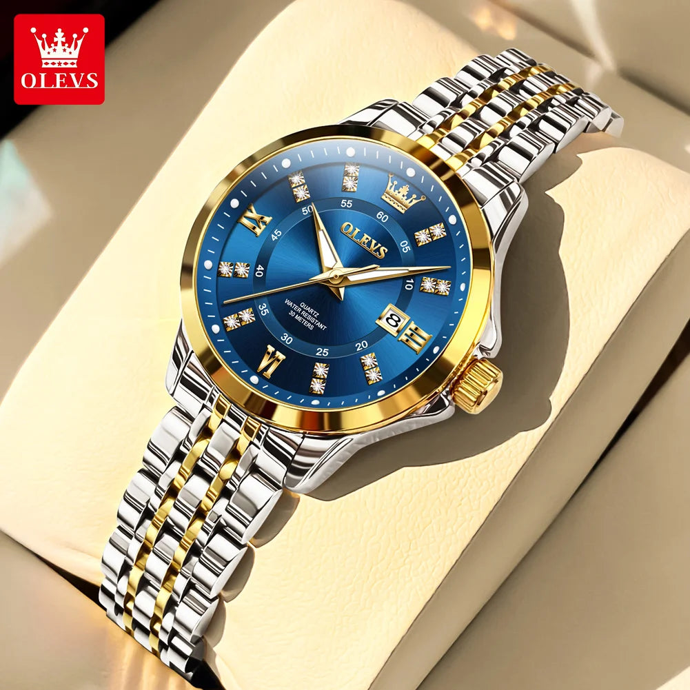 OLEVS 3620 Women Watch Luxury Brand Diamond Quartz Watch Fashion Automatic Calendar Waterproof Women Watch Bracelet Set Reloj TAVEN System LLC