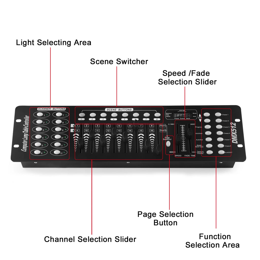 U`King DMX 512 Controller 192 Channel DMX Console Stage Light Console For Party DJ Disco Lights Show Night Club TAVEN System LLC