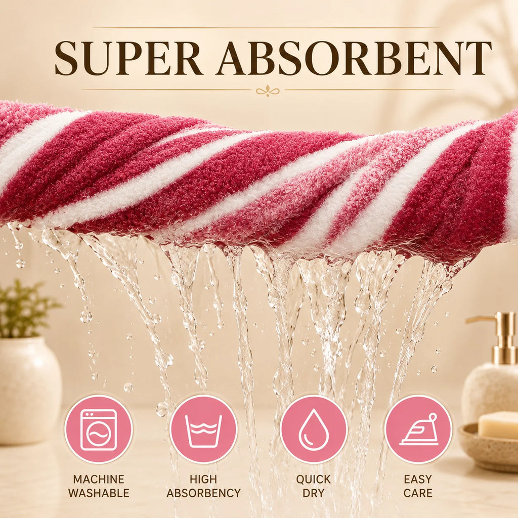 10-Piece Ultra Absorbent Towel Set, Lint-Free & Super Soft Two-Tone Striped Bath Towel Collection, Premium Microfiber Bathroom Towel Set Includes 2 Bath Towels, 4 Face Towels & 4 Hand Towels, Suitable for Bathroom, Spa & Hote TAVEN System LLC