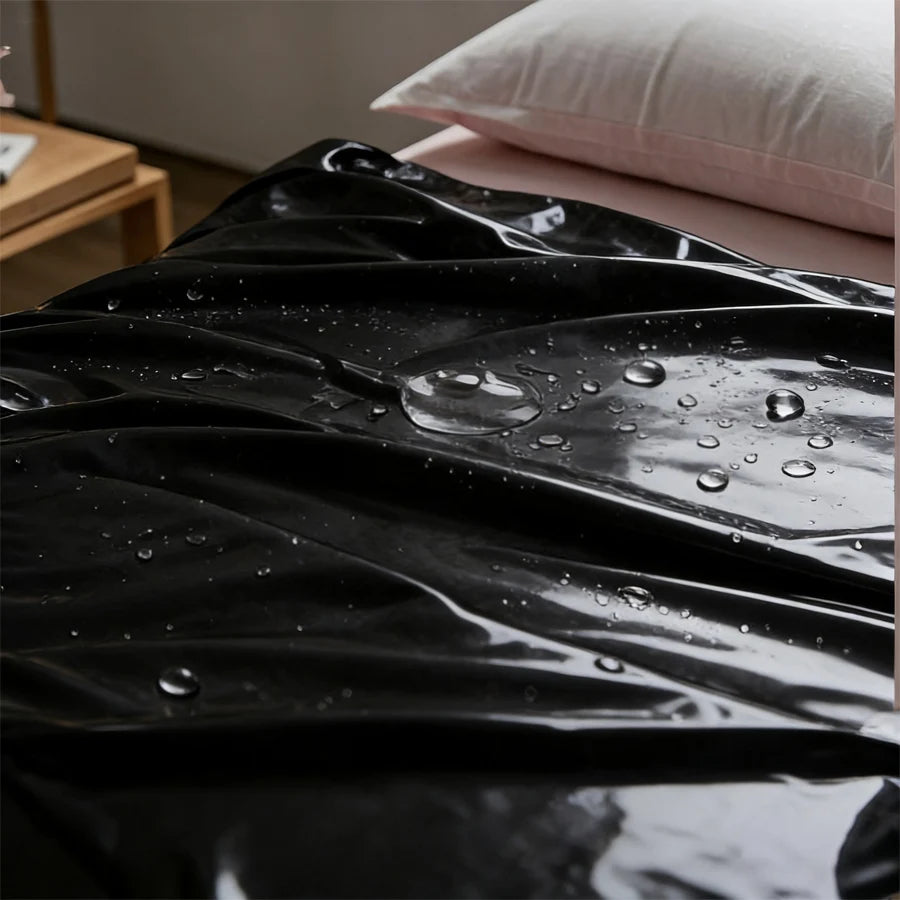 High Quality Pure Black PVC Waterproof Bed Cover Anti Fouling and Easy To Clean Household Bedding Protective Cover TAVEN System LLC