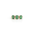 Best Trending Products 14K Real Yellow Gold Natural Emerald & Diamond Stacking Three Stone Ring Factory Wholesale Price Jewelry TAVEN System LLC