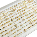 30pc/Lot Gold Color Finger Rings For Girls New Love Snake Animal Butterfly Cutout Star Pearl Thin Joint Ring Party Jewelry Women TAVEN System LLC