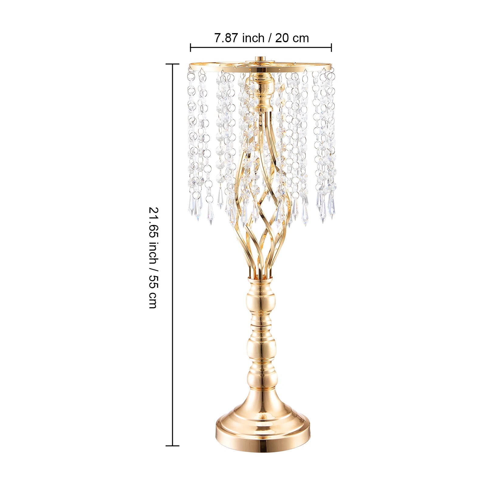 SucceBuy Tall Crystal Wedding Flower Stand Metal Wedding Centerpiece Vase Gold Flower Holders Floral Display Rack for Wedding TAVEN System LLC